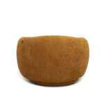 Andrew orange accent chair with rounded arms and modern curves
