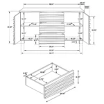 Dimensional drawing of the Stanton sideboard showing overall and interior measurements.