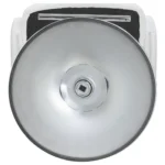 Brandi Adjustable Bar Stool White Faux Leather Chrome Base Tufted - Bottom