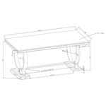 Antoine Rectangular 95-Inch Black Glass Top Dining Table with Polished Stainless Steel Base