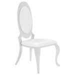 Anchorage Cream White Upholstered Dining Chair Set with Chrome Legs
