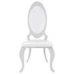 Anchorage Cream White Upholstered Dining Chair Set with Chrome Legs