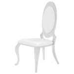 Anchorage Cream White Upholstered Dining Chair Set with Chrome Legs