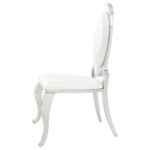 Anchorage Cream White Upholstered Dining Chair Set with Chrome Legs