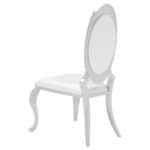 Anchorage Cream White Upholstered Dining Chair Set with Chrome Legs