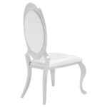 Anchorage Cream White Upholstered Dining Chair Set with Chrome Legs