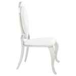Anchorage Cream White Upholstered Dining Chair Set with Chrome Legs
