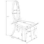Anchorage Cream White Upholstered Dining Chair Set with Chrome Legs