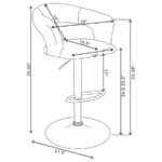 Armless Black Faux Leather Bar Stool with Round Seat and Chrome Footrest