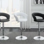 Barraza 29-inch Adjustable Height Bar Stool in Grey Leatherette with Chrome Base color options