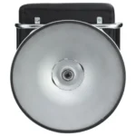 Palomar Adjustable Height Bar Stool in Black Faux Leather with Tufted Back, Armrests, and Chrome Pedestal Base Bottom
