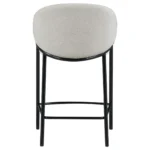 Set of 2 Chadwick Fabric Upholstered Counter Chairs in Beige with Glossy Black Legs and Gold Accents - back