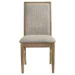 Adina oak finish upholstered dining chair in wheat fabric