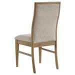 Adina oak finish upholstered dining chair in wheat fabric