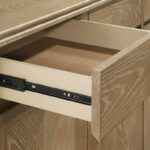 Adina oak veneer sideboard with vertical reeding and storage