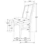 Adina oak finish upholstered dining chair in wheat fabric