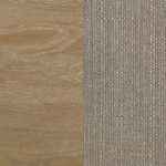 Adina oak finish upholstered dining chair in wheat fabric