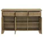 Adina oak veneer sideboard with vertical reeding and storage
