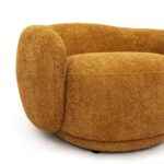 Andrew orange accent chair with rounded arms and modern curves