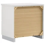Felicity 2-drawer nightstand in white high gloss with chrome handles – modern bedroom furniture in Tampa