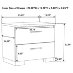 Felicity 2-drawer nightstand in white high gloss with chrome handles – modern bedroom furniture in Tampa