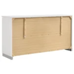 Felicity 6-drawer dresser in white high gloss with chrome handles – modern bedroom furniture in Tampa