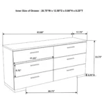 Felicity 6-drawer dresser in white high gloss with chrome handles – modern bedroom furniture in Tampa