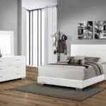 Felicity white LED dresser mirror with touch lighting and high gloss frame