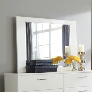 Felicity white high gloss dresser mirror with sleek minimalist frame for modern bedrooms