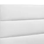 White high gloss king panel bed with glossy headboard and smooth textured frame – modern bedroom furniture in Tampa