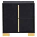 Marceline black and gold 2-drawer nightstand for modern bedroom furniture