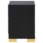 Marceline black and gold 2-drawer nightstand for modern bedroom furniture