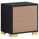 Marceline black and gold 2-drawer nightstand for modern bedroom furniture