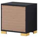 Marceline black and gold 2-drawer nightstand for modern bedroom furniture
