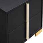 Marceline black and gold 2-drawer nightstand for modern bedroom furniture