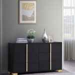 Marceline black and gold 6-drawer dresser – modern Art Deco bedroom furniture Tampa