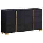 Marceline black and gold 6-drawer dresser – modern Art Deco bedroom furniture Tampa