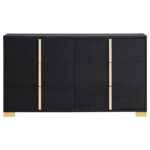 Marceline black and gold 6-drawer dresser – modern Art Deco bedroom furniture Tampa