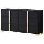 Marceline black and gold 6-drawer dresser – modern Art Deco bedroom furniture Tampa