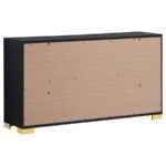 Marceline black and gold 6-drawer dresser – modern Art Deco bedroom furniture Tampa