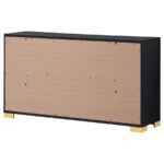Marceline black and gold 6-drawer dresser – modern Art Deco bedroom furniture Tampa