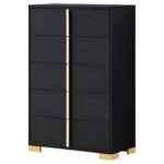 Marceline black and gold 5-drawer chest for modern bedroom furniture