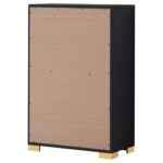 Marceline black and gold 5-drawer chest for modern bedroom furniture