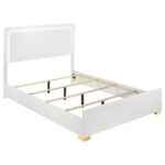 White and gold queen bed with LED headboard – Marceline Queen Bed