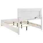 White and gold queen bed with LED headboard – Marceline Queen Bed