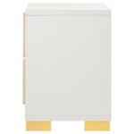 White and gold modern nightstand with two drawers – Marceline bedroom furniture