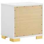 White and gold modern nightstand with two drawers – Marceline bedroom furniture