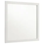 Marceline white dresser mirror with minimalist frame – modern bedroom accent mirror