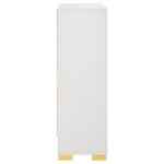 Marceline white and gold 5-drawer chest with modern vertical gold handles – glam bedroom furniture in Tampa
