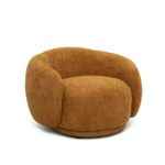 Andrew orange accent chair with rounded arms and modern curves